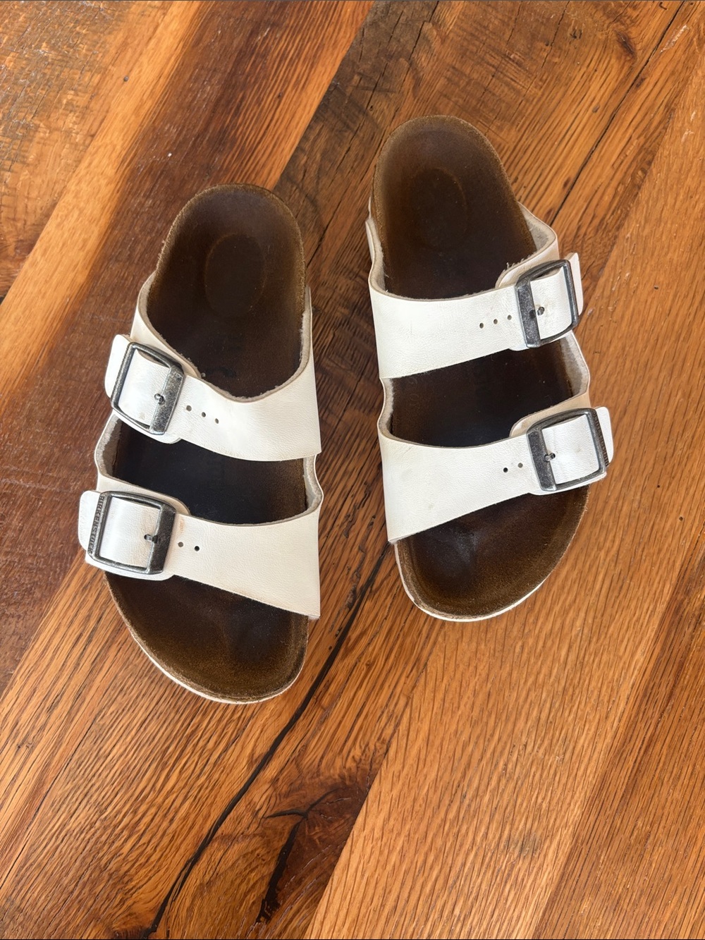 Birkenstocks Kids Double-Strap Buckle Sandals in white size 31 (us 13)